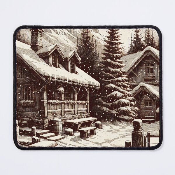 Item preview, Enchanted Alpine Village Winter Evening Glow designed and sold by PictorialWhimsy.