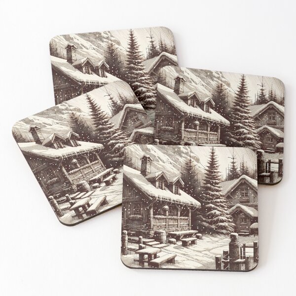 Item preview, Enchanted Alpine Village Winter Evening Glow designed and sold by PictorialWhimsy.