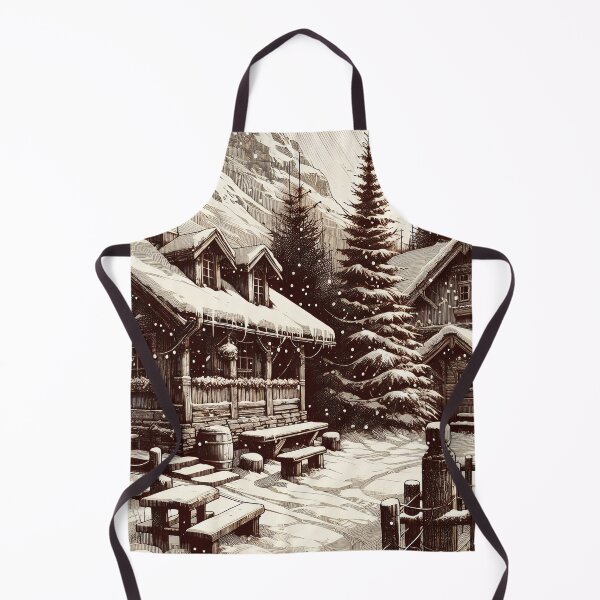 Item preview, Enchanted Alpine Village Winter Evening Glow designed and sold by PictorialWhimsy.