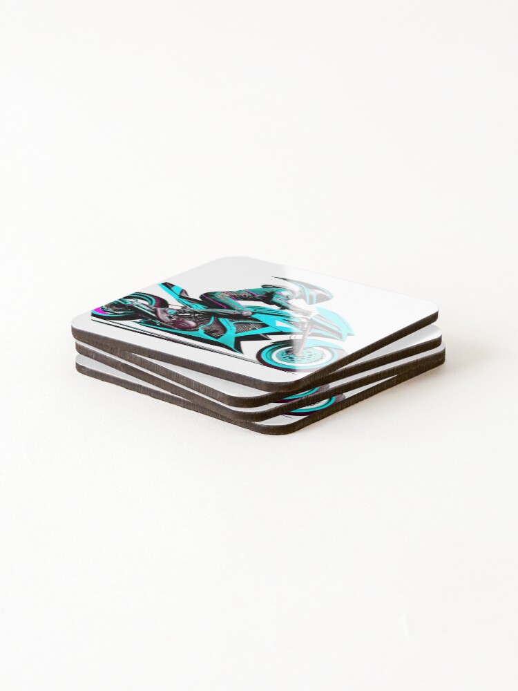 Thumbnail 4 of 5, Coasters (Set of 4), Turquoise Rider designed and sold by BADESIGNZZ.