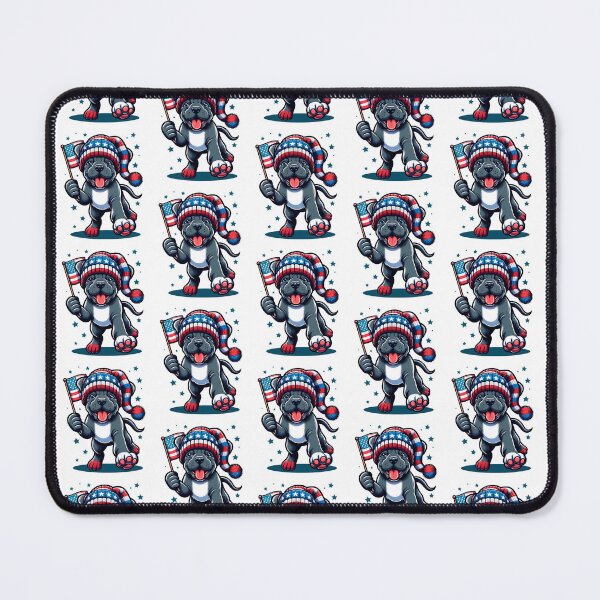 Item preview, Santa Paws | Cartoon Style Cane Corso Puppy with Santa Hat and USA Flag designed and sold by TheMostLikely.
