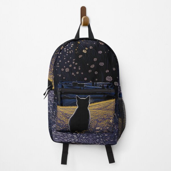 Item preview, Night Cat Among Yellow Flowers designed and sold by Ewa Miller.