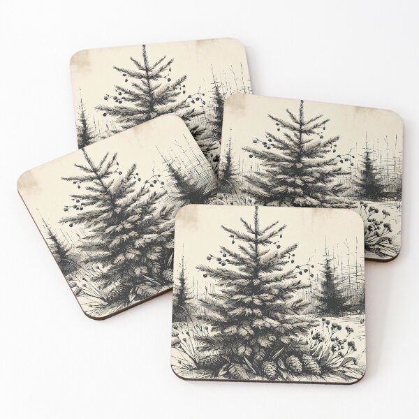Item preview, Whispering Pines in Monochrome Serenity designed and sold by PictorialWhimsy.