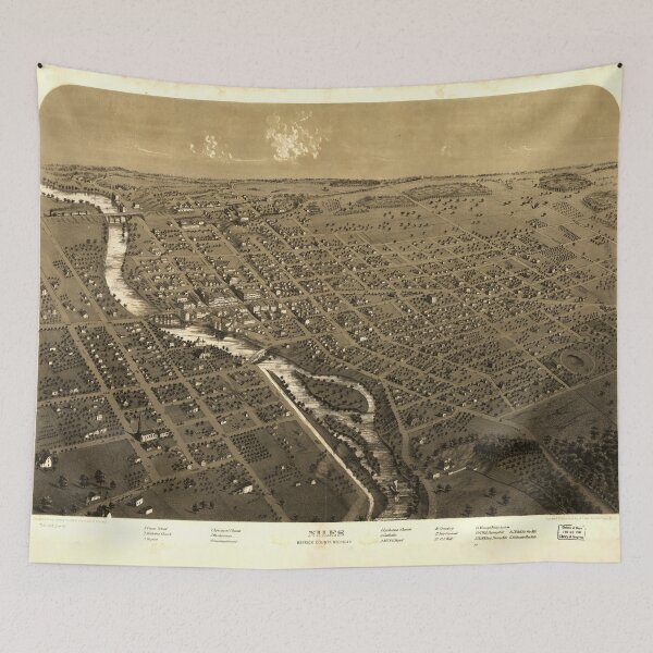 Item preview, Niles, Michigan (1868) designed and sold by allhistory.