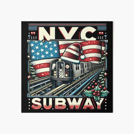 Artikel-Vorschau von New Yorker U-Bahn-Weihnachts-NYC-U-Bahn-Zug, designt und verkauft von MayaDelaye.