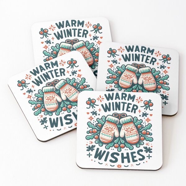 Item preview, Cozy Festive Greetings - Knitted Mittens and Winter Berries designed and sold by Quirky Shirts.