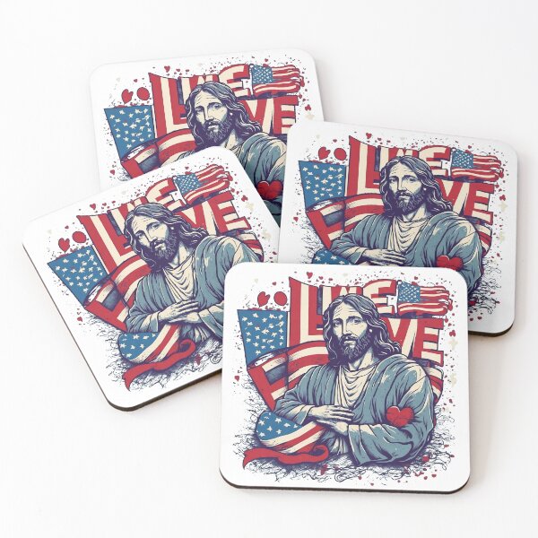 Artikelvorschau, Cross and Stripes: Loves Jesus, Loves America entworfen und verkauft von Misterpng.