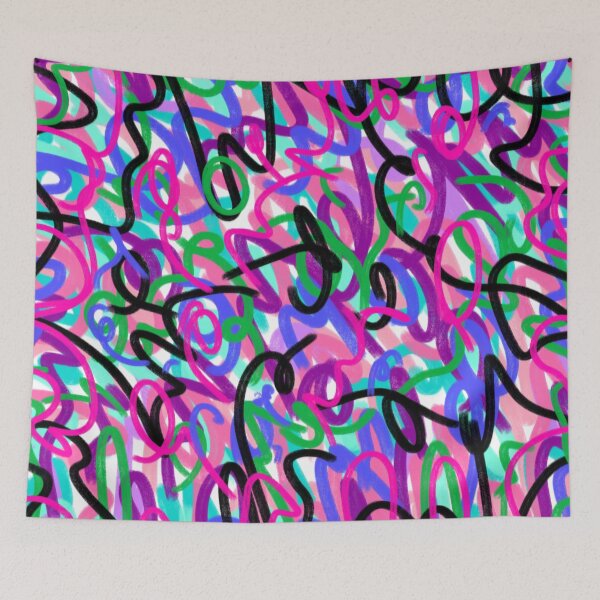 Item preview, Colorful Squiggles Abstract Art  designed and sold by DanielleGensler.