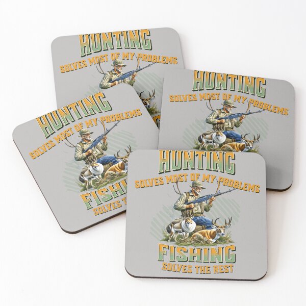 Item preview, Hunting Fishing Solves Most of my Problems - Outdoor Wear designed and sold by SilverWingInc.