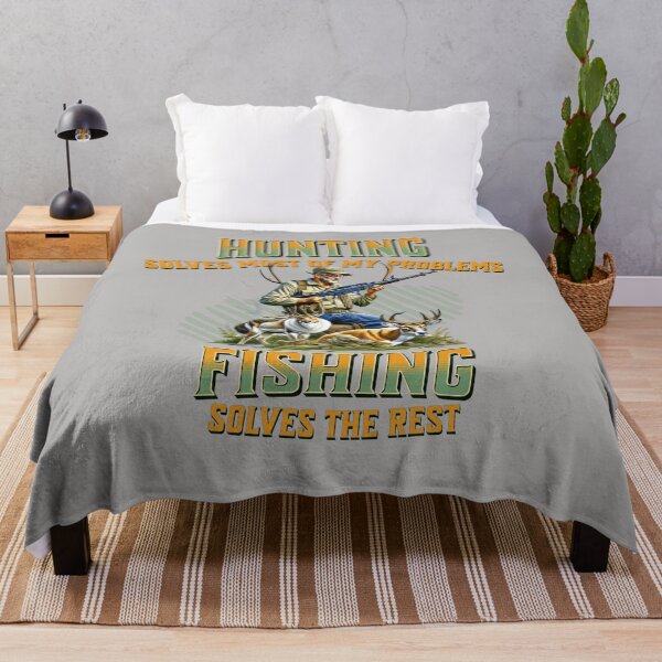 Item preview, Hunting Fishing Solves Most of my Problems - Outdoor Wear designed and sold by SilverWingInc.