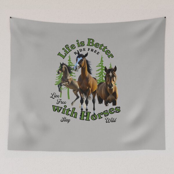 Item preview, Life is Better with HORSES - love horse riding equestrian designed and sold by SilverWingInc.