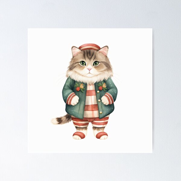 Item preview, Yuletide Paws: A Dapper Cat's Holiday Ensemble designed and sold by alita-artwear.