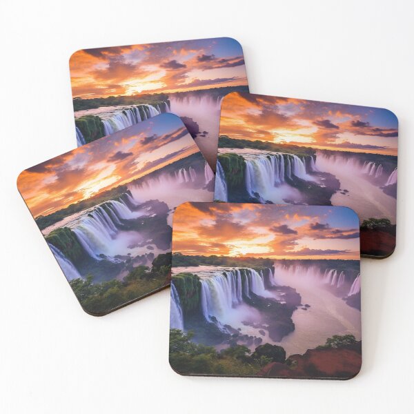 Item preview, Misty forest with waterfalls at sunset long exposure - Landscape photography designed and sold by TheArtistOf2022.