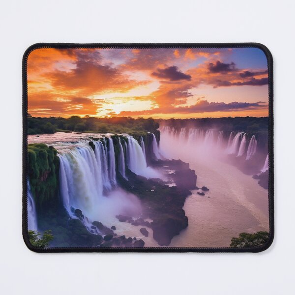 Item preview, Misty forest with waterfalls at sunset long exposure - Landscape photography designed and sold by TheArtistOf2022.