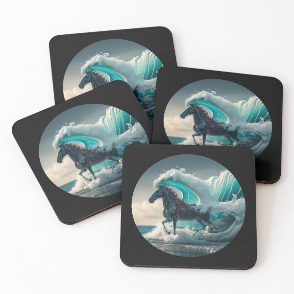 Item preview, Tsunami Wave Giving Birth to A Black Horse designed and sold by HanaiPrint.