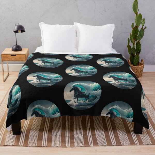 Item preview, Tsunami Wave Giving Birth to A Black Horse designed and sold by HanaiPrint.