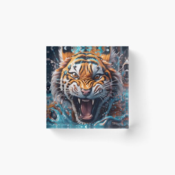 Artikelvorschau, Tiger King Of The Jungle Paint Splash entworfen und verkauft von TheArtOfPat.