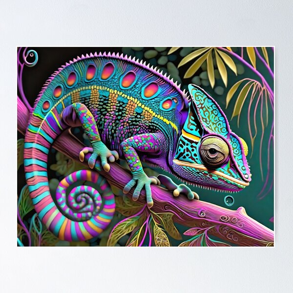 Item preview, Iridescent Chameleon Art designed and sold by JohnXD247.