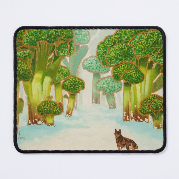Item preview, Broccoli forest original fantasy oil painting designed and sold by Yue Zeng Art Studio.