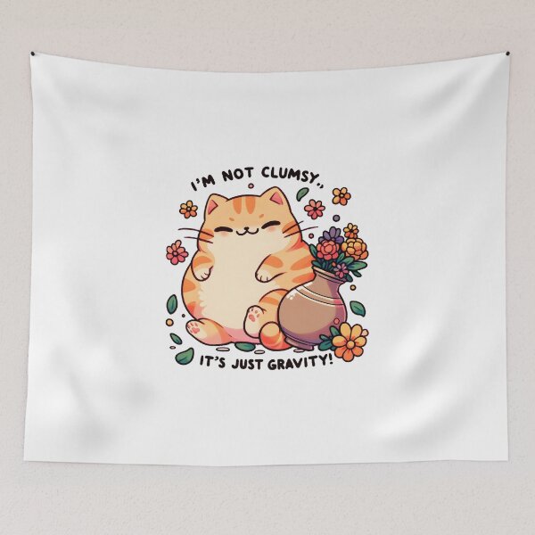 Item preview, Clumsy Cat and Flower Vase  designed and sold by UmbrellaStudio1.