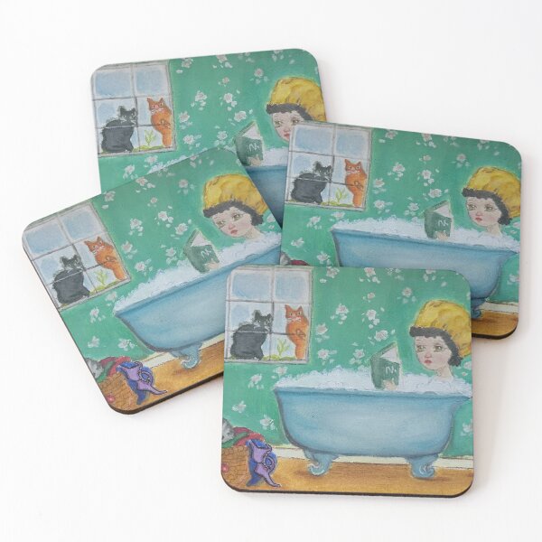 Item preview, Bath time and peeping cats designed and sold by RosaLL.