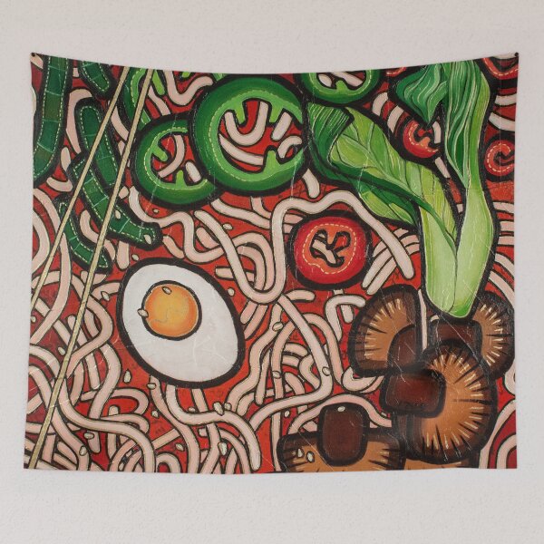 Item preview, Ramen noodle Vegetable abstract oil painting designed and sold by Yue Zeng Art Studio.