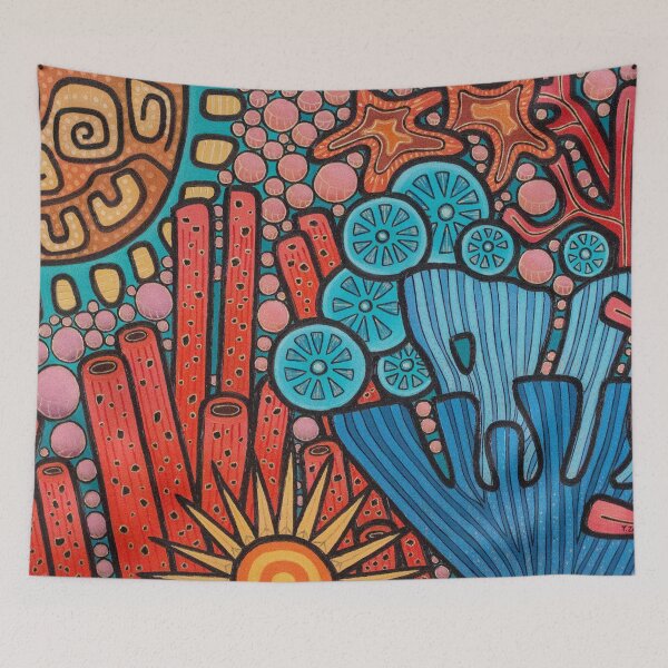 Item preview, Coral reef pink abstract oil painting designed and sold by Yue Zeng Art Studio.