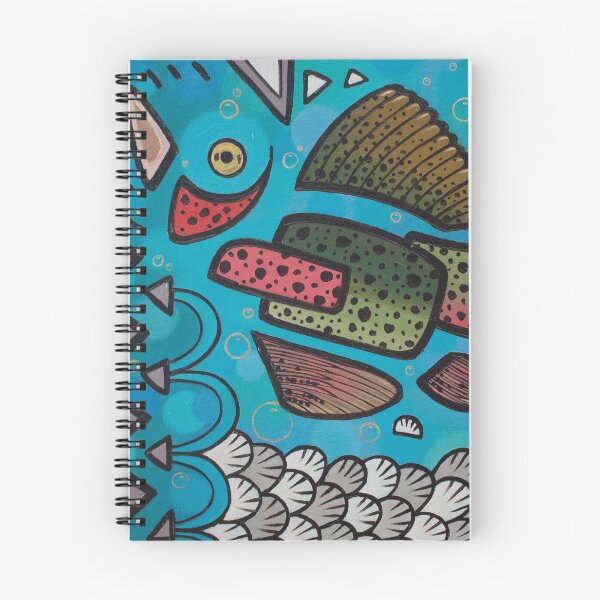 Item preview, Abstract freshwater fishes rainbow trout oil painting designed and sold by Yue Zeng Art Studio.