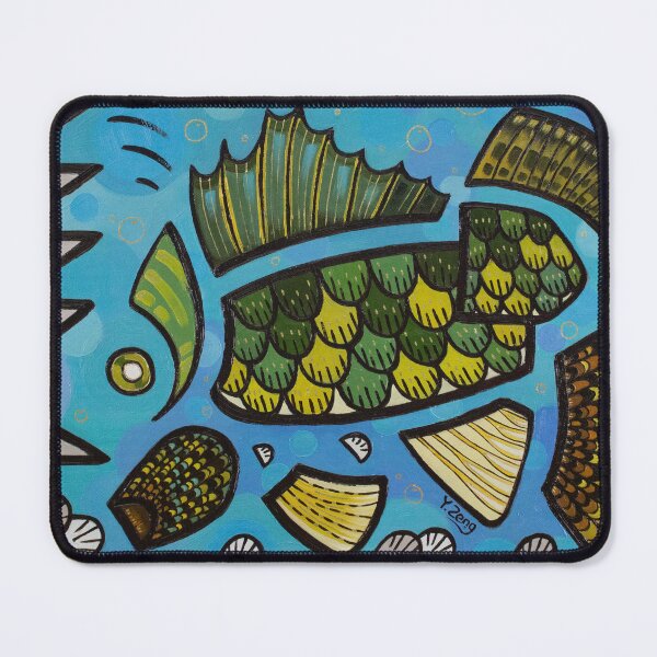 Item preview, Abstract freshwater fish Walleye oil painting designed and sold by Yue Zeng Art Studio.