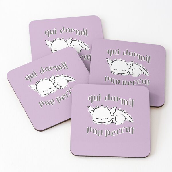 Item preview, He who sleeps, does not sin. Dreaming dragon: calming shades of gray with gothic lettering designed and sold by SplashTastic.