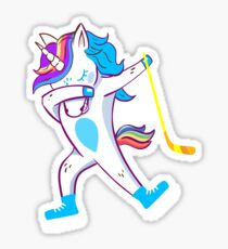 Dabbing Hockey Unicorn Player Sticker