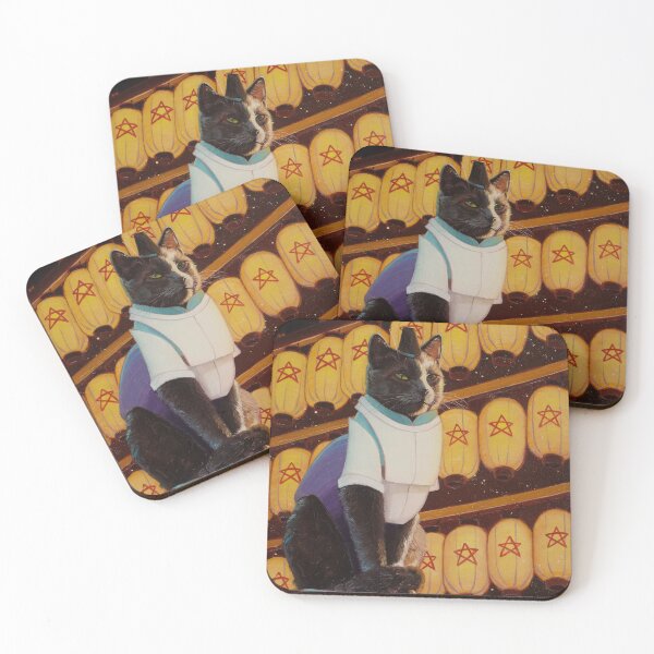 Item preview, Black cat "On-Meow-Ji" designed and sold by Yue Zeng Art Studio.
