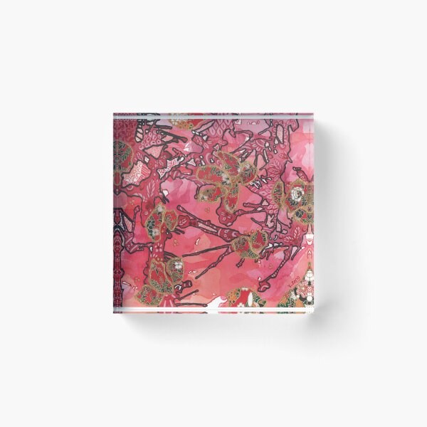 Item preview, Washi flowers mixed media art with collage designed and sold by Yue Zeng Art Studio.