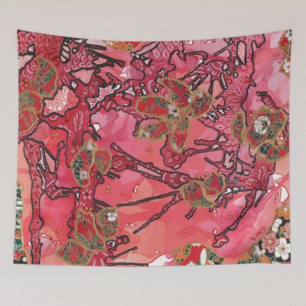 Item preview, Washi flowers mixed media art with collage designed and sold by Yue Zeng Art Studio.