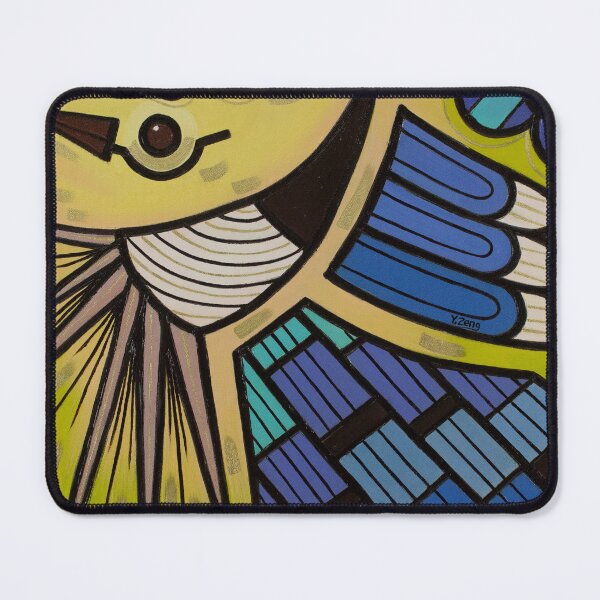 Item preview, Backyard birds blue jay abstract oil painting designed and sold by Yue Zeng Art Studio.