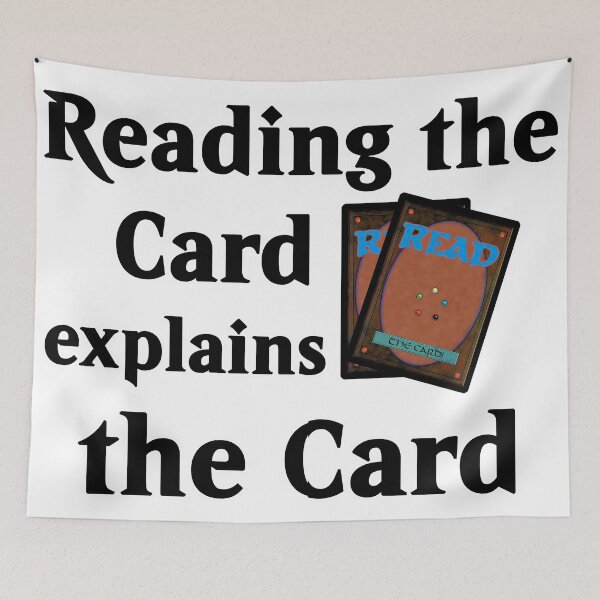 Item preview, MTG Reading the card explains the Card Magic Card Design for Nerds, Card Collectors and Blue Mages designed and sold by Maximilian Simson.