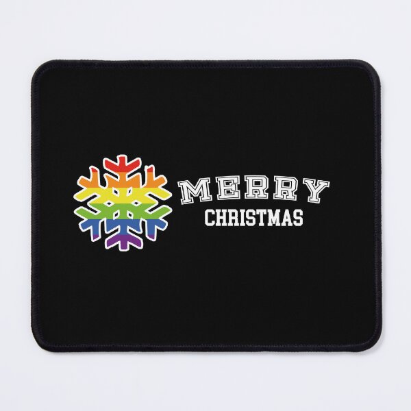 Item preview, Merry Queer Christmas - Pride Rainbow Snowflake in College Font designed and sold by CottonGarb.