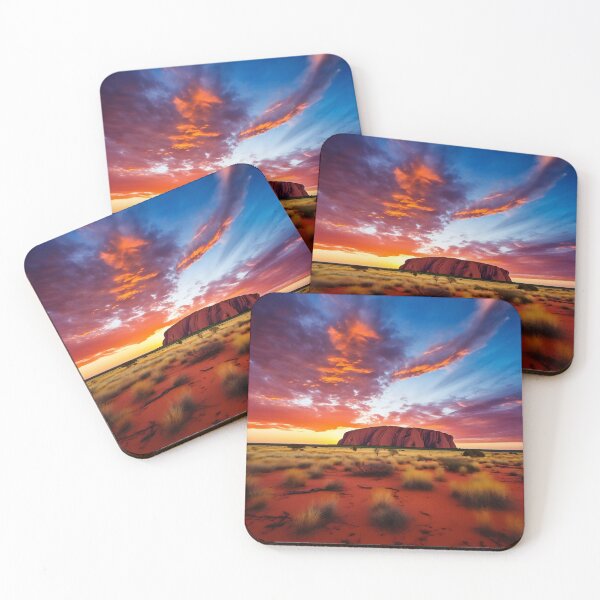 Item preview, Uluru Ayers Rock in Australia at sunset in the desert - Landscape photography designed and sold by TheArtistOf2022.