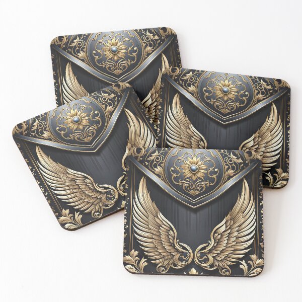 Item preview, Opulent Wings Luxurious Carved Shield with Floral Elegance designed and sold by Miniverse  Acrylics.