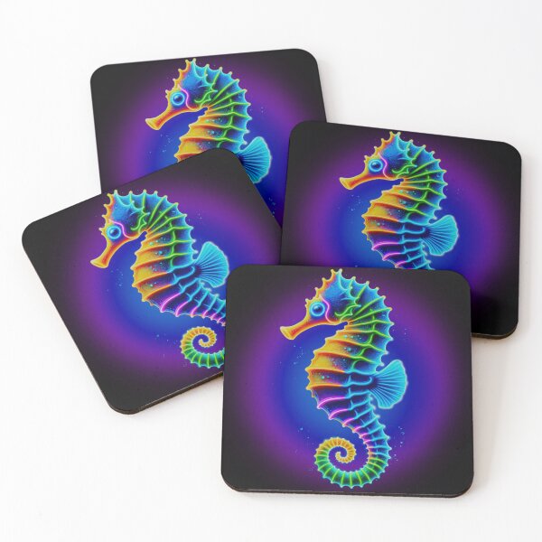 Item preview, Colorful Neon Seahorse designed and sold by lifeloverarts.