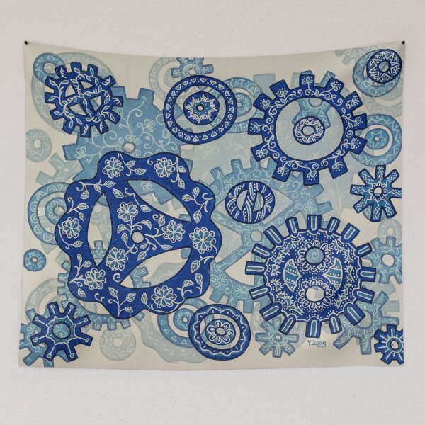 Item preview, Ceramic teeth wheel white oil painting designed and sold by Yue Zeng Art Studio.