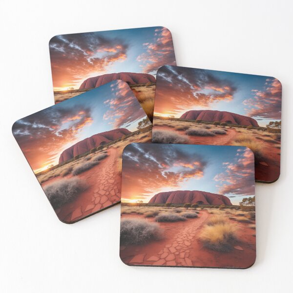 Item preview, Uluru Ayers Rock in Australia at sunset in the desert - Landscape photography designed and sold by TheArtistOf2022.