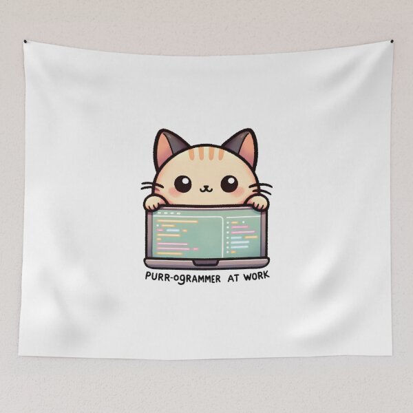 Item preview, Coding Cat: Purr-ogrammer at Work Design designed and sold by UmbrellaStudio1.