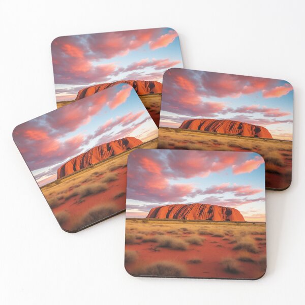 Item preview, Uluru Ayers Rock in Australia at sunset in the desert - Landscape photography designed and sold by TheArtistOf2022.