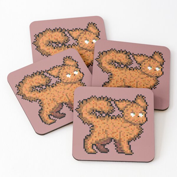 Item preview, fire cat pixel art designed and sold by ifrico.