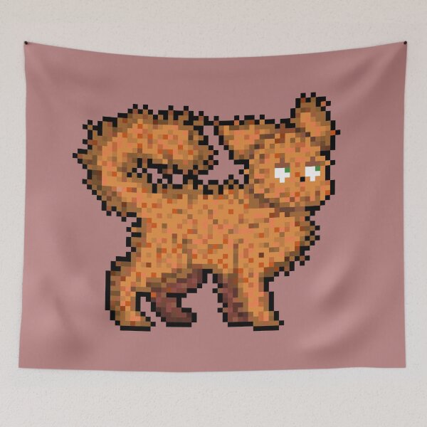 Item preview, fire cat pixel art designed and sold by ifrico.