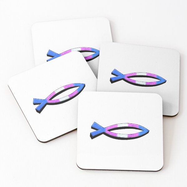 Item preview, Trans Pride Christian Fish - Affirming Pride Design designed and sold by BackgroundPixel.