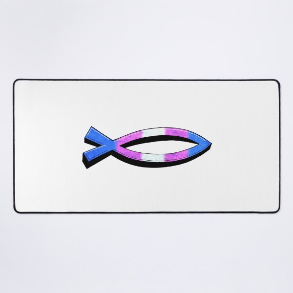 Item preview, Trans Pride Christian Fish - Affirming Pride Design designed and sold by BackgroundPixel.