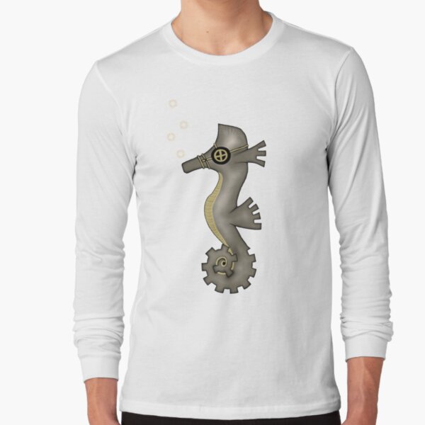 Sir Angustus Finn - Nautical Steampunk Seahorse Long Sleeve T-Shirt