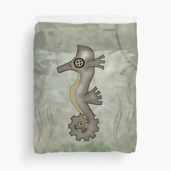 Sir Angustus Finn - Nautical Steampunk Seahorse Duvet Cover